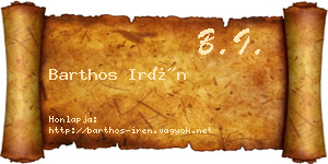 Barthos Irén névjegykártya
